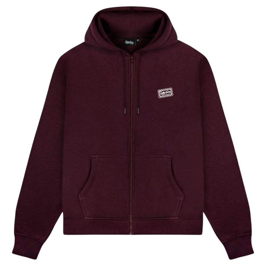 Dlynr Stamp Zip Hoodie Prune felpa con cappuccio da uomo Dolly Noire | SW1013GZ03PRUNE